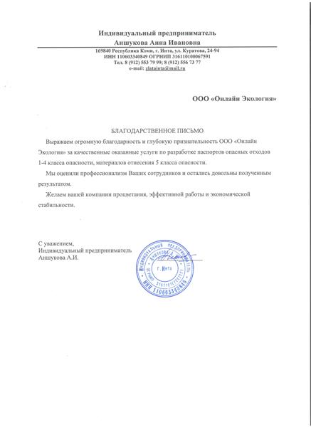 ИП Аншукова Анна Ивановна